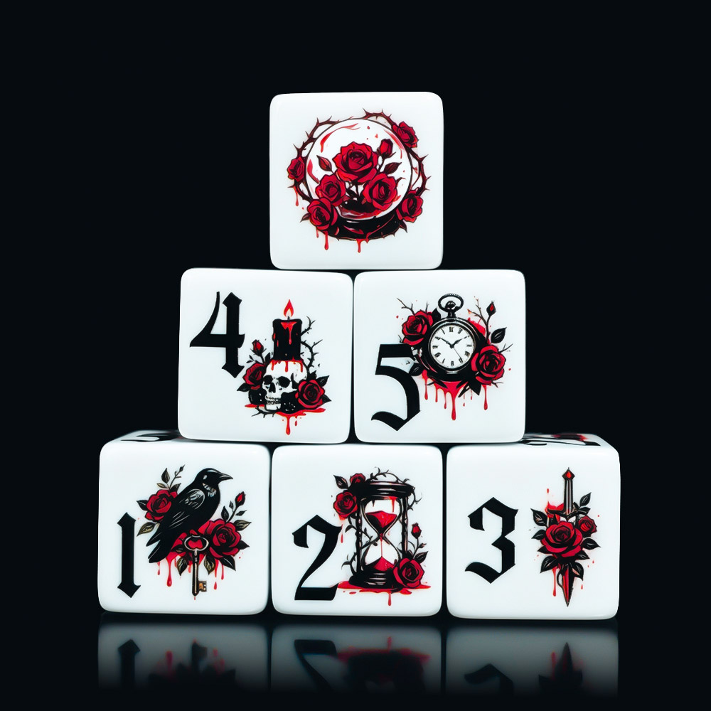 12 dés en acrylique D6 imprimé - Board Game Live avis et prix