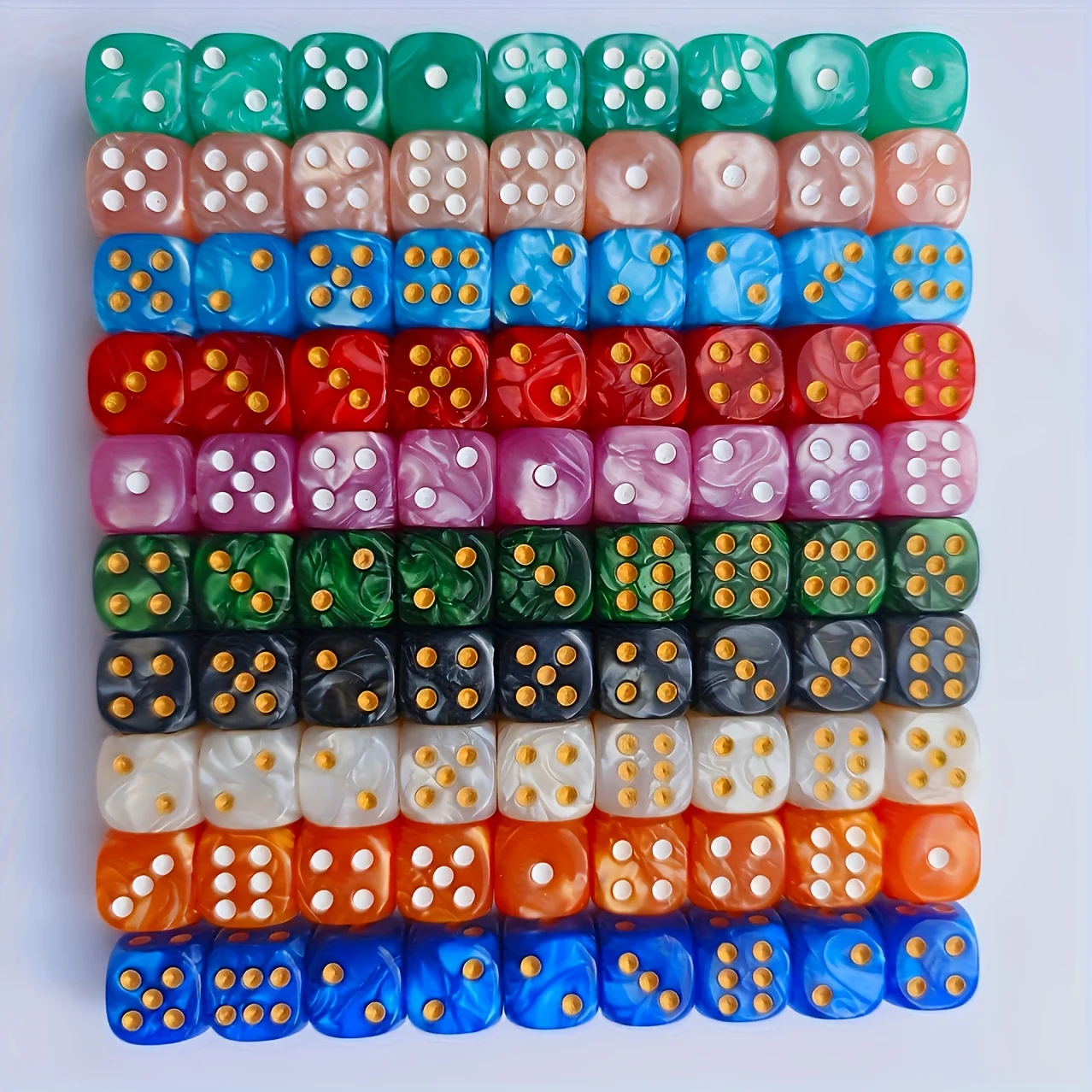 10 dés D6 en acrylique à motif - Board Game Live avis et prix
