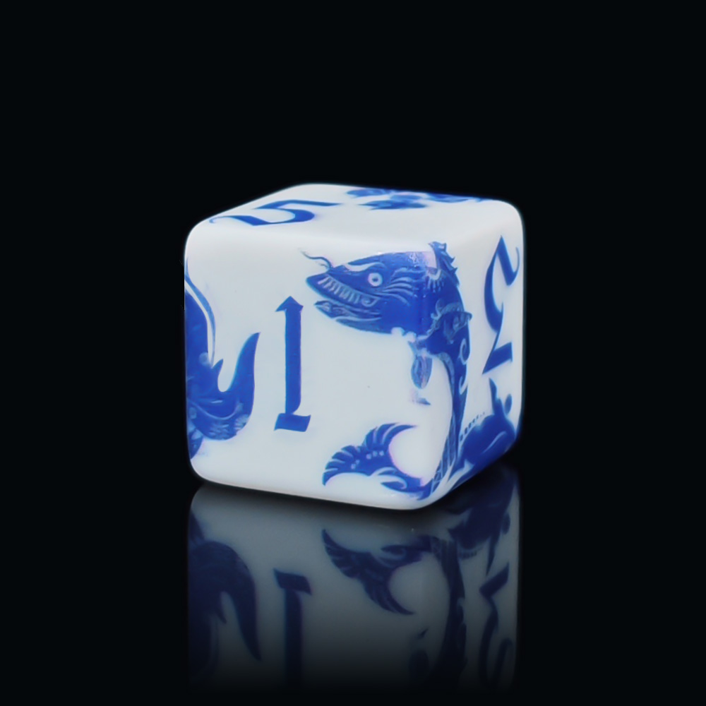 12 dés en porcelaine bleue et  - Board Game Live avis et prix