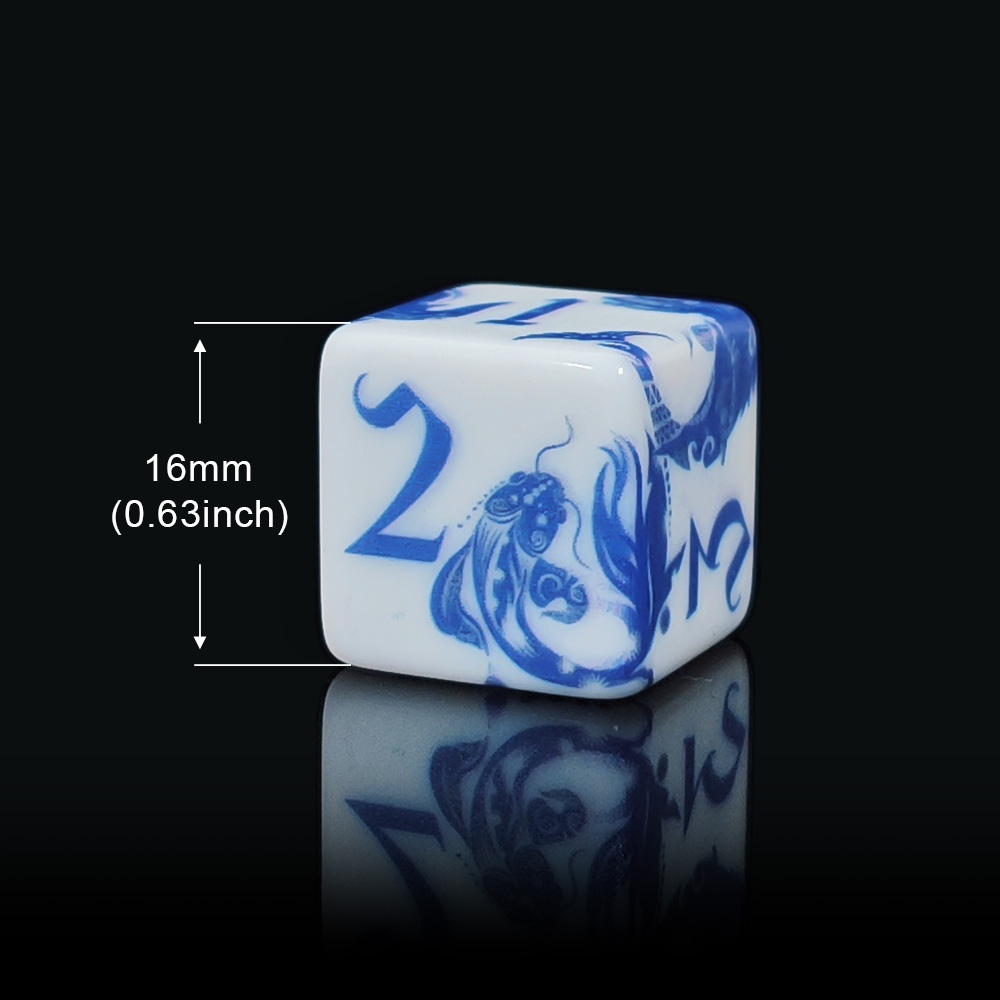 12 dés en porcelaine bleue et  - Board Game Live avis et prix